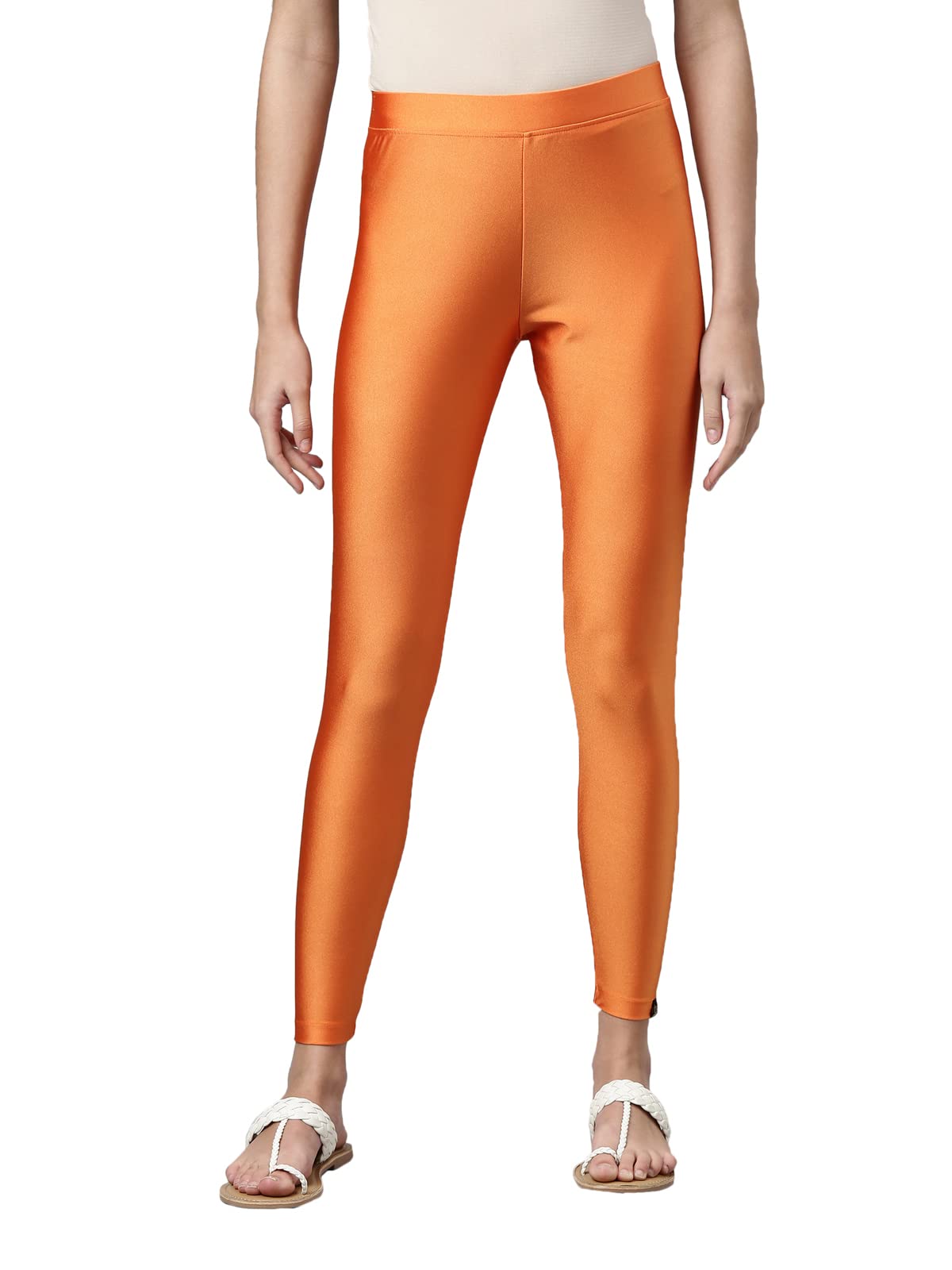 TWIN BIRDSTailored Cut & Slim Fit Stretchable Nylon Elasthane Fabric Ankle Length Shimmer Leggings for Women