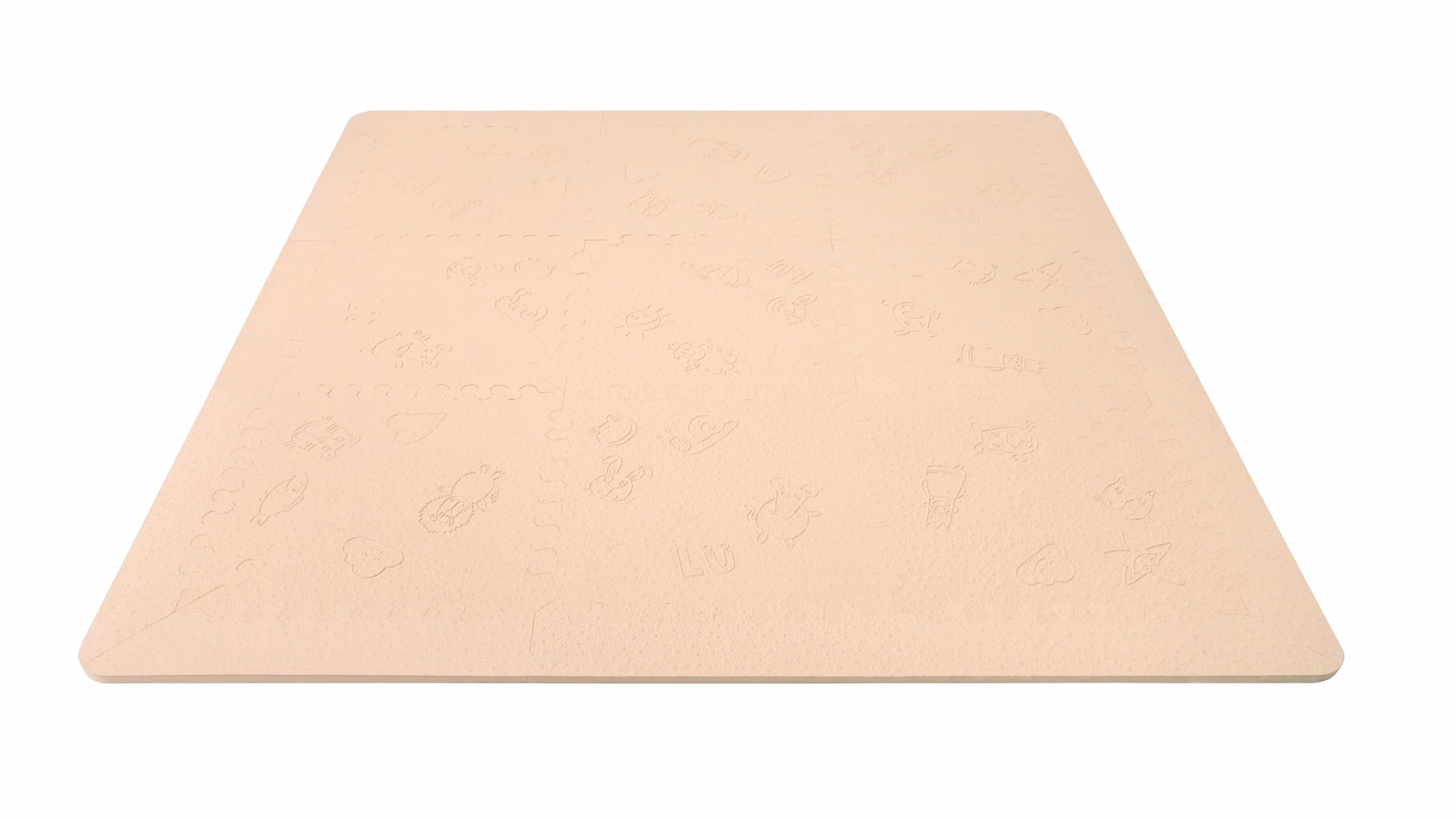 LuBabymats - Tappeto puzzle per bambini in schiuma EVA, imbottitura extra, colore beige
