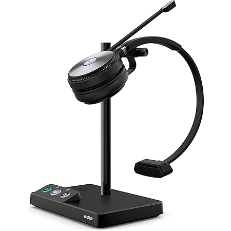 Casque Audio Yealink WH62 Dual UC Sans Fil DECT Bluetooth USB-A 2 Avec Micro Antibruit Avec Touche Mute Cuir Noir