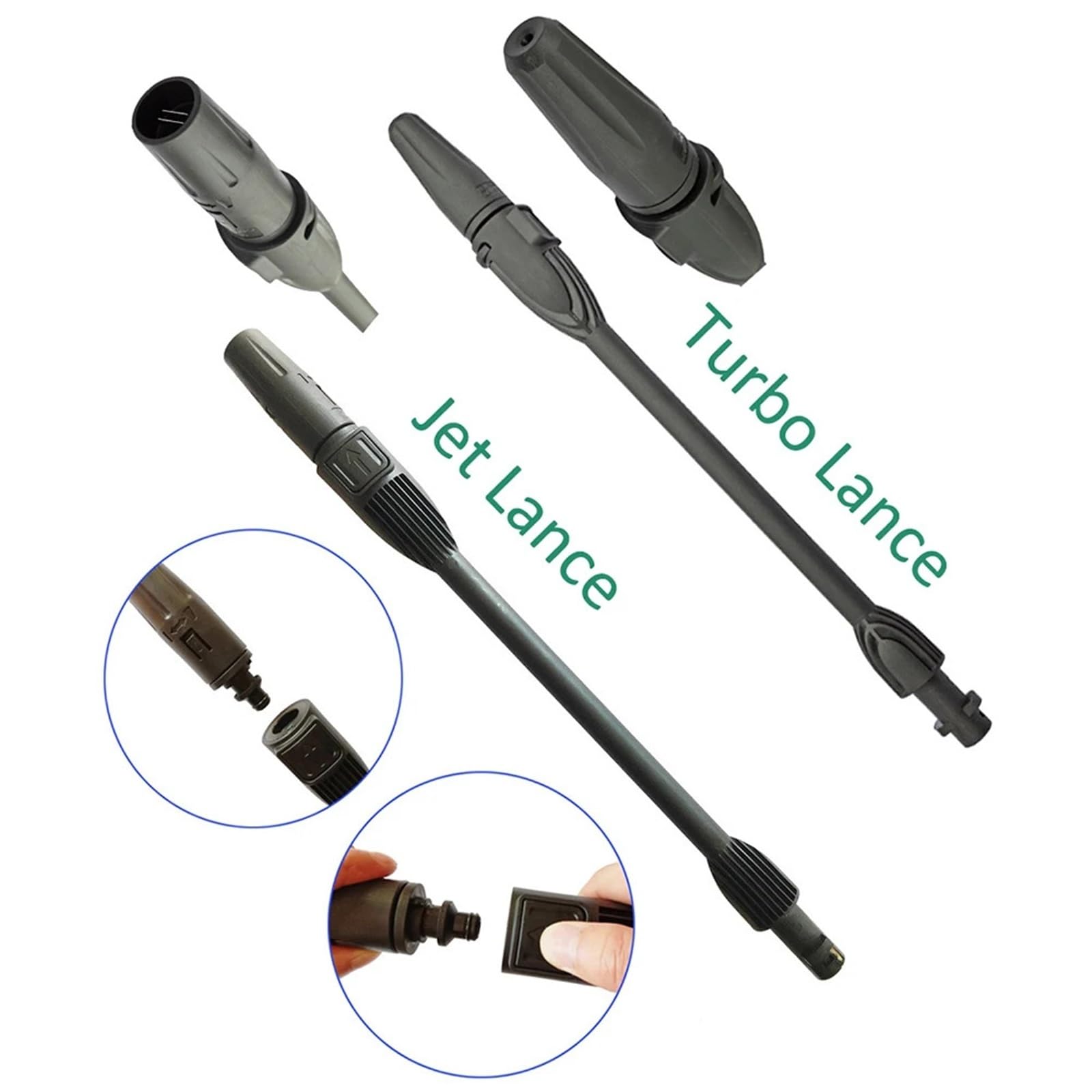 Genérico Compatible con Pistola rociadora de Alta presión Karcher Serie K, Pistola de Mano con Lanza de Chorro y Accesorio de Lanza Turbo(Dark Khaki)