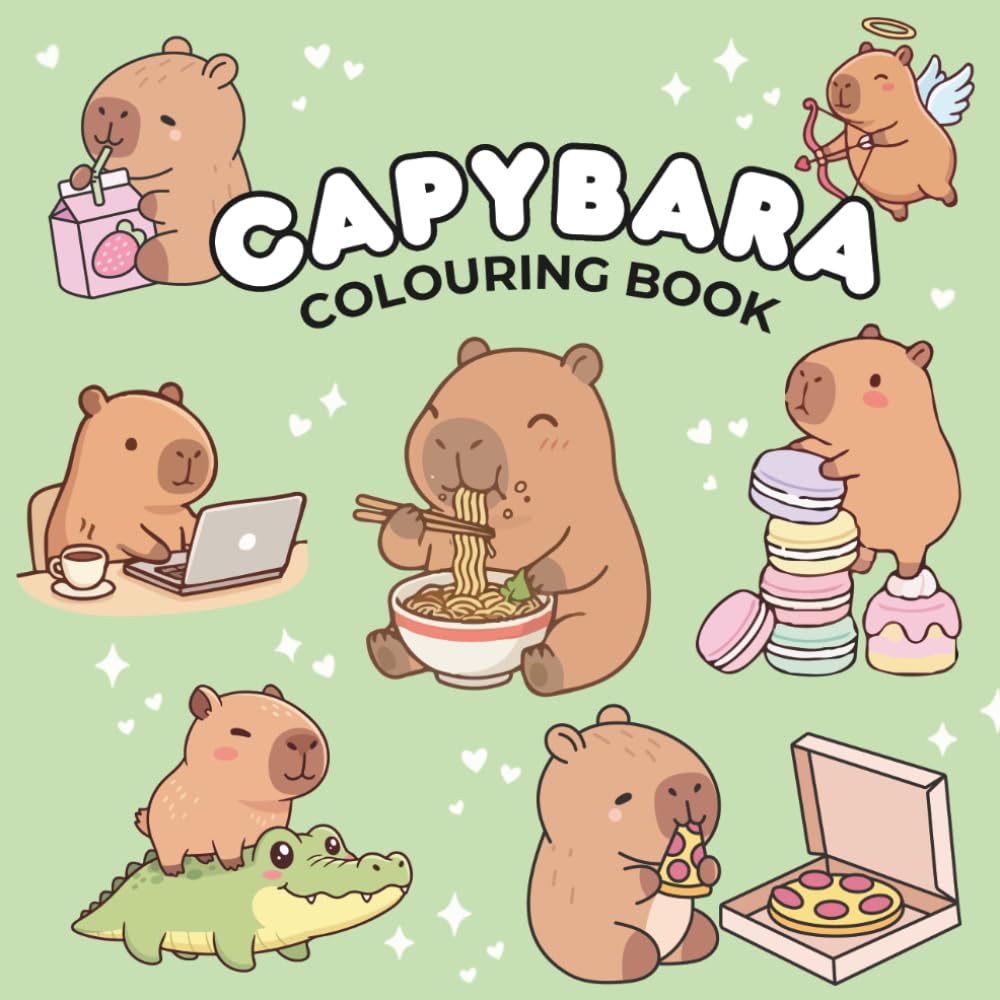 Capybara Coloring Book for Kids: Cute & Cozy Capybara Coloring Pages