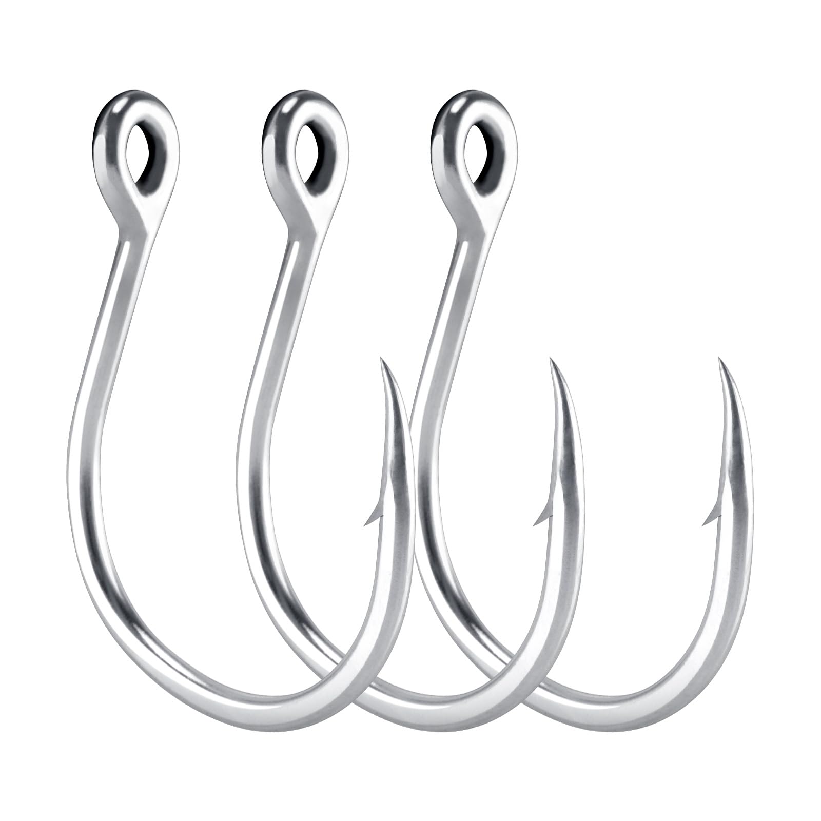 AlwonderFishing Cricle Hooks Livebait Catfish Hooks, High Carbon Steel Extra Strong Welded Fishing Hook, Jigging Replacement Hook for Freshwater Saltwater Trolling Fishing Tackle Tuna, Marlin, Wahoo