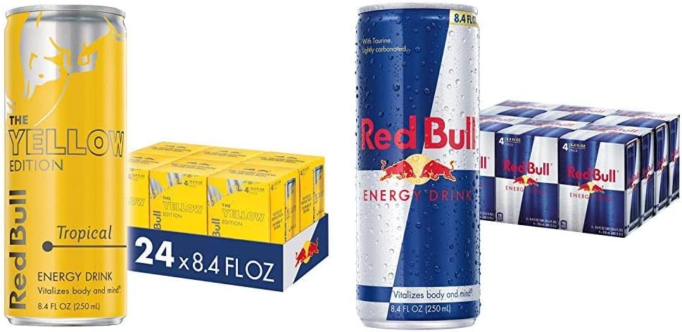 Tropical & Original Energy Drink Bundle, 8.4 Fl Oz, 48 Cans (12 Packs of 4)