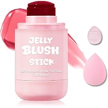 Jelly Blush for Checks,Eyes & Lip Stain 3-in-1 Long-Lasting Hydrating Jelly Tint Lightweight Sheer Blush Buildable Color Lip Tint Face Blushes Makeup# Coral Red