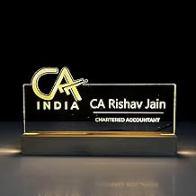 Customized LED Name Plate for Office Desk Table Name Sign Gift For CA Chartered Accountant Aspirants Student Motivational decor Size (10 x 6 inch) (For CA (Chartered Accountant)