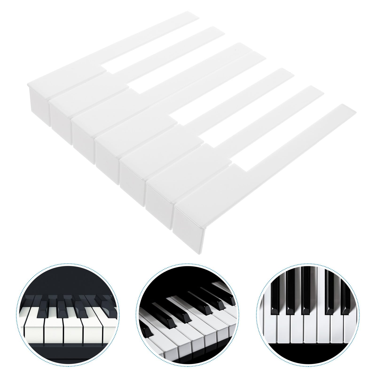 Touches de Piano Droit Blanches 52 Pcs Kit Remplacement pour Réparation Piano Vertical Solide Accessoires Professionnels pour Instruments de Musique Usage Personnel