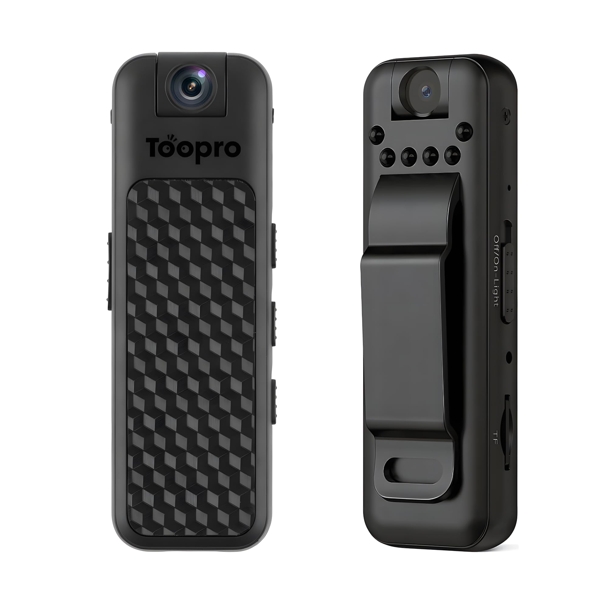 Mini Body Camera 1080P, Wearable Clip-On Body Cam with 180° Rotating Lens, Compact Hidden Camera, IR Night Vision, One-Button Recording for Work, Security & Personal Safety (TF Card Not Included)