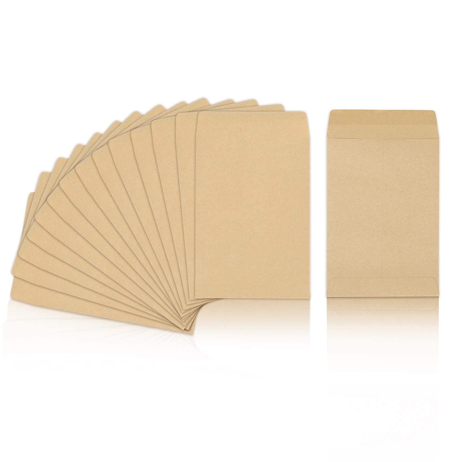 Khazna 200 Packs Coin Seed Envelopes Small Parts Packets Envelopes Self Sealing Stamps Storage for Home, Office, Garden or Wedding Use (2.4"×4")