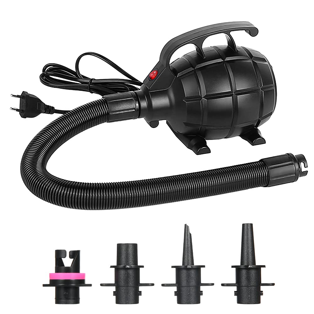 Irfora pompa elettrica portatile ad aria, 500 W, gonfiaggio rapido, per gommoni, materassi, rafts, barche, palle da yoga,