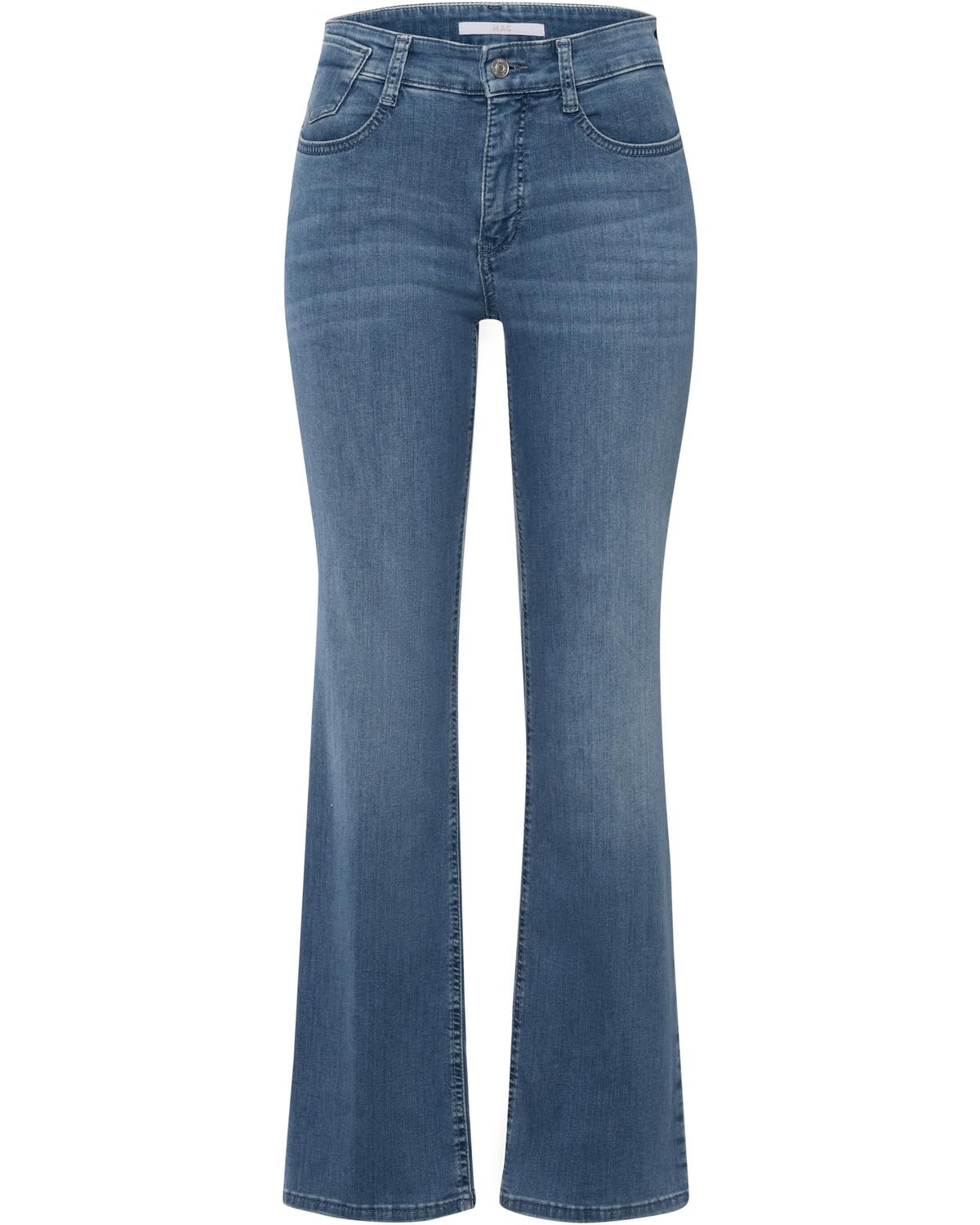 Mac - Damen 5-Pocket Jeans, Laura Authentic (5225-90-0387L) | Super bequemer Stretch-Denim. Bootcut mit ausgestelltem Bein. Normale Leibhöhe. Feine Bügelfalten.
