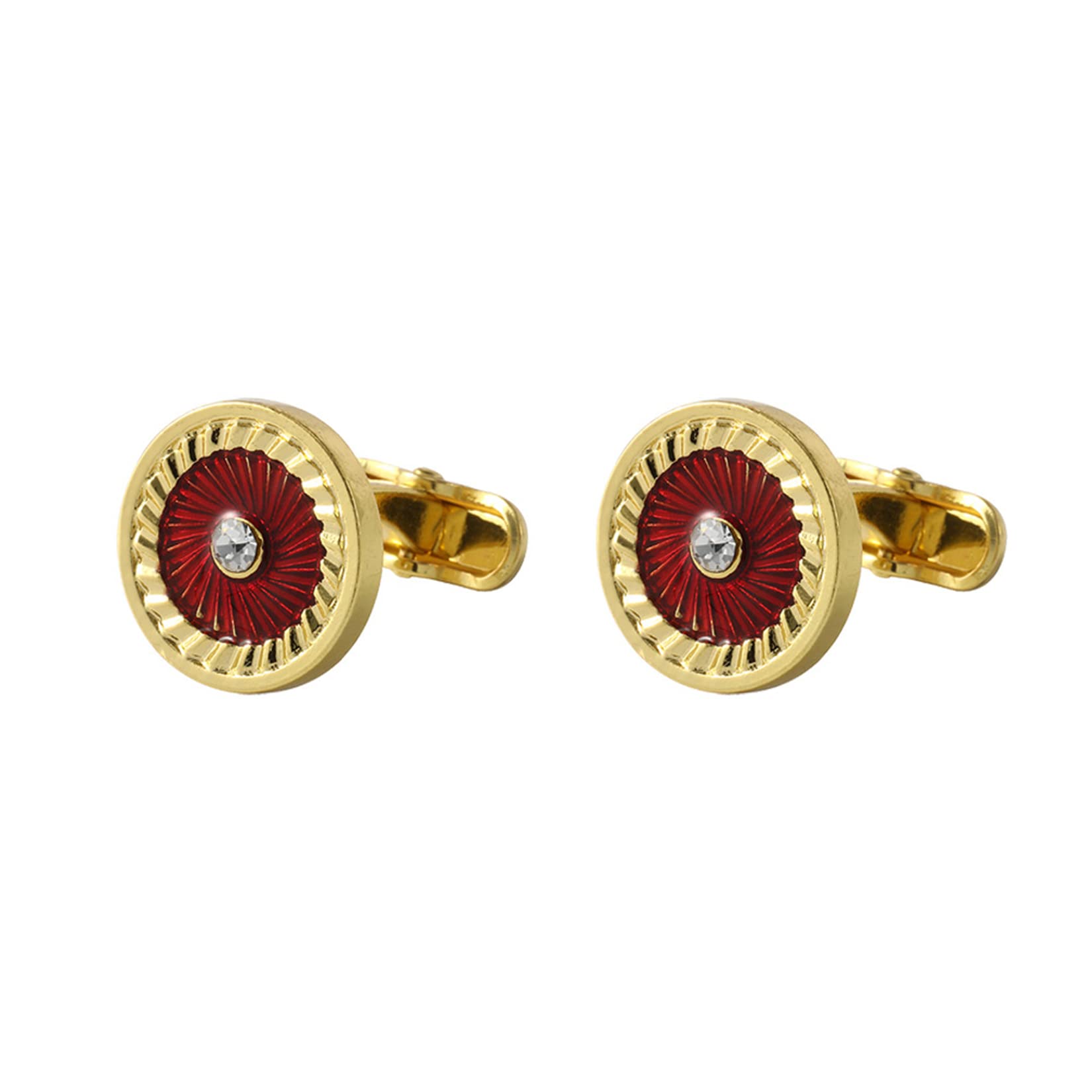 HMOOY Gemelos Clásicos para Hombres, Gemelos de Oro/Plata para Hombres para Camisas de Boda de Negocios Gemelos Personalizados Gemelos de Camisa de Esmoquin Redondos Vintage para Hombres