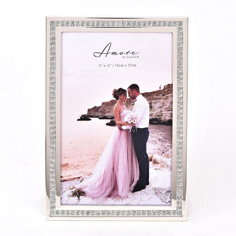 Widdop & Co. Amore By Juliana Silver Sparkle Border 4 x 6 Photo Frame WG14646