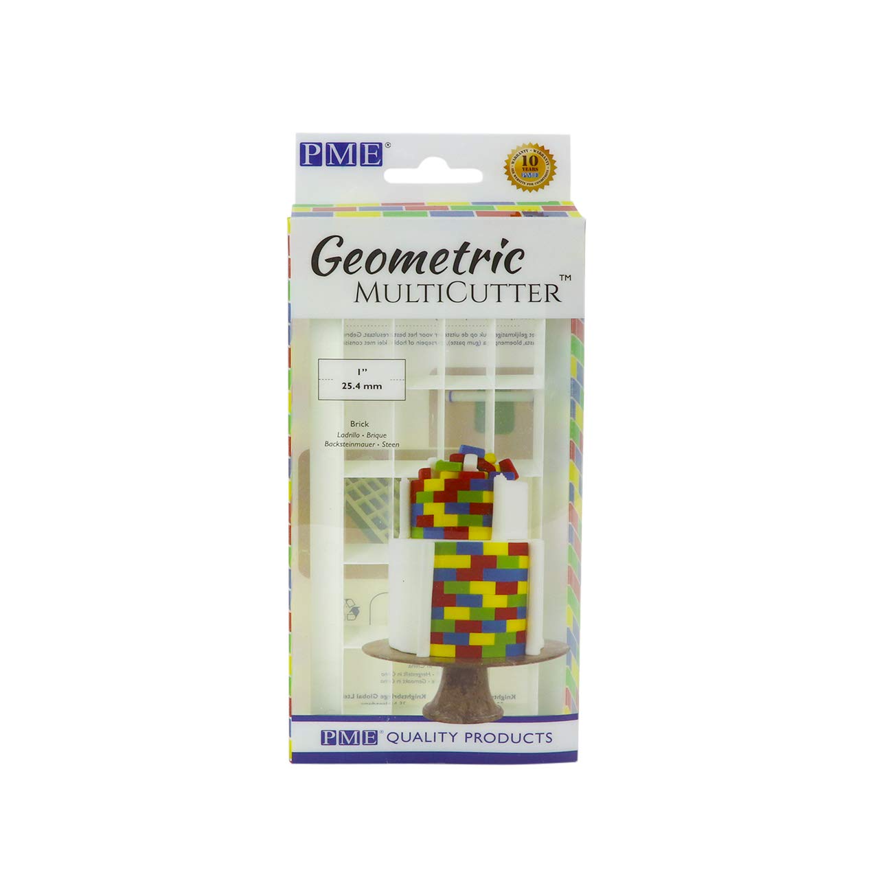 PME GMC172 Geometric Multicutter for Cake Design-Brick, Medium Size, White