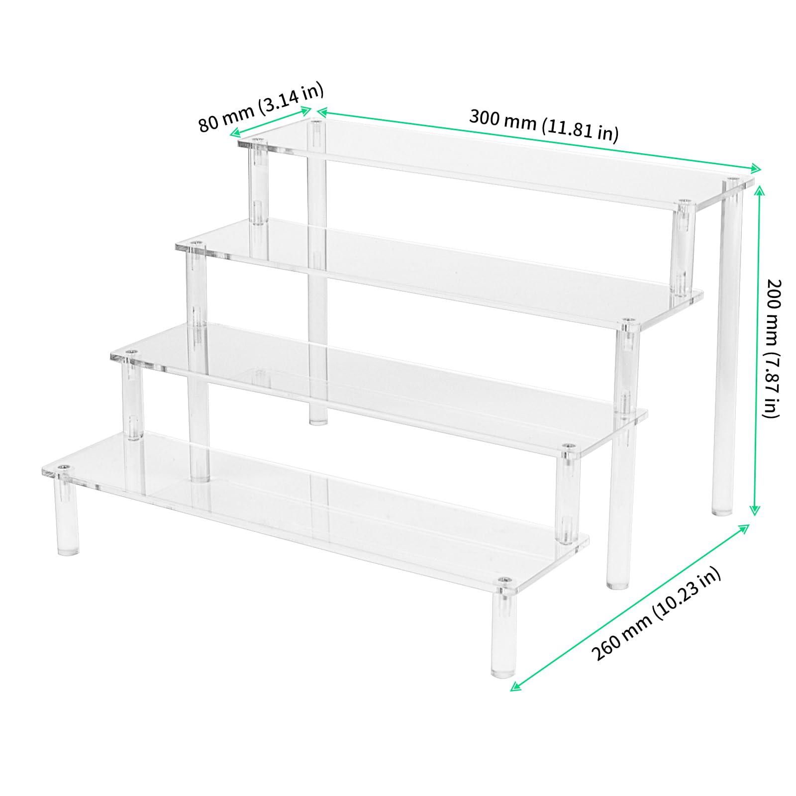 Acryl Display Ständer, 4-Stufen Transparente Riser Regal für Pop