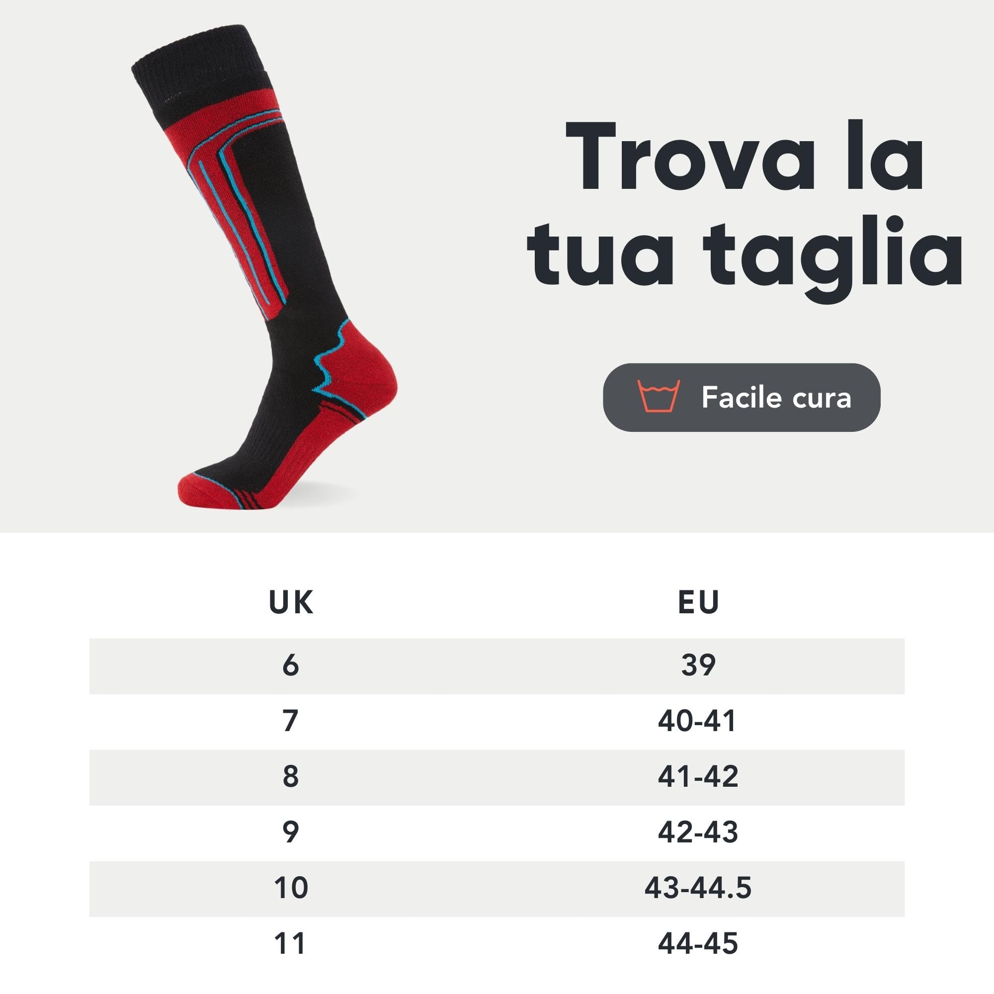 FM London confezione da 4, calze termiche da sci per uomo e donna - vestibilità ergonomica per il massimo comfort durante l'attività