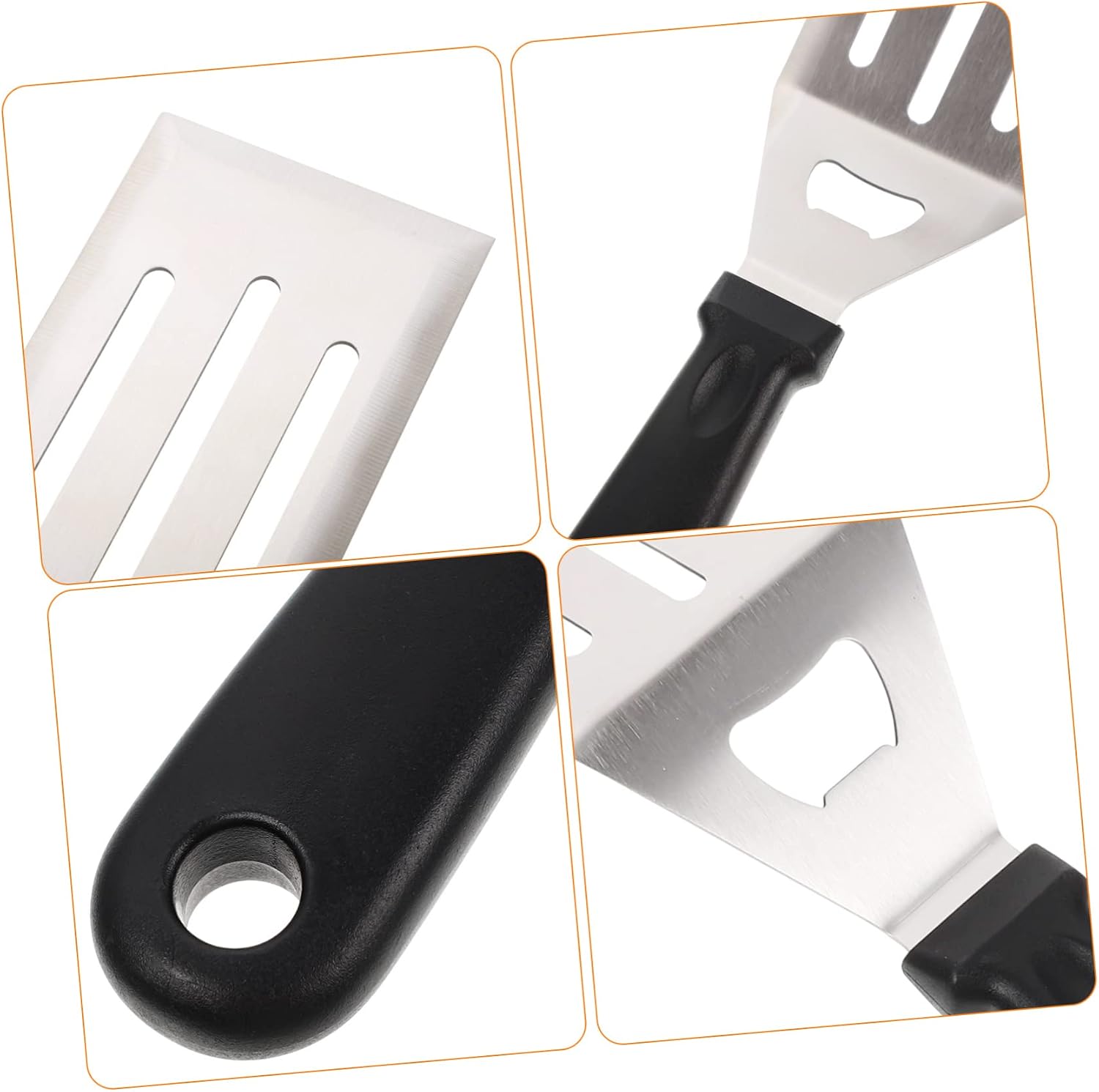 Stainless Steel Cooking Spatula Handle Ergonomic Metal Turner for Stirring Frying Turning Smooth Edges for Safe Use for Home Hotel Restaurant Kitchen Gadgets