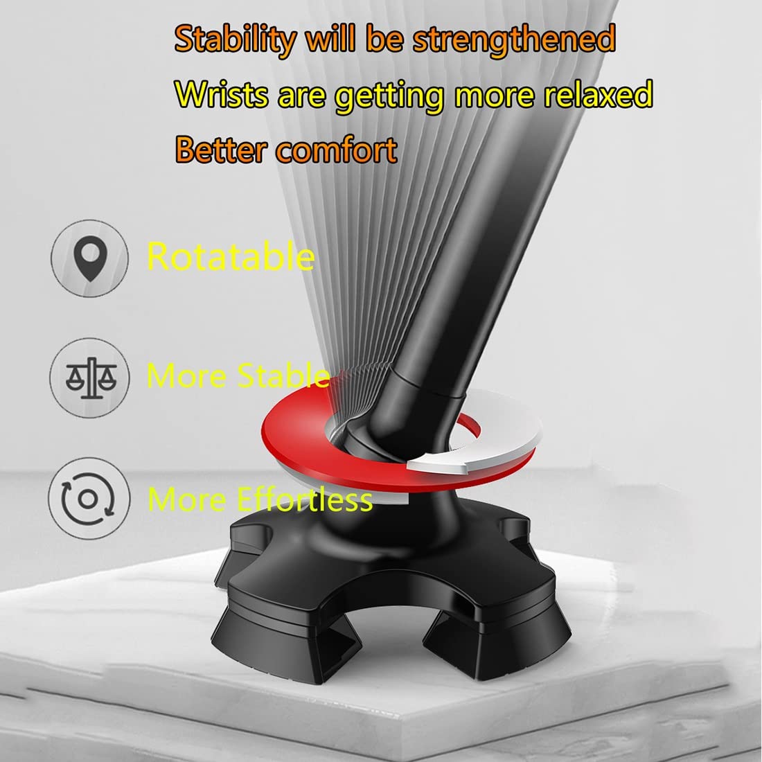 Kule przedramienia, ergonomiczne uchwyty, wygodny uchwyt i odporny na zużycie antypoślizgowy, laska dla osób starszych, światła LED, regulacja wysokości, zrównoważony chodzik decorate