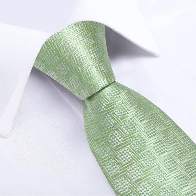 Corbata de seda a cuadros para hombre miniatura 5