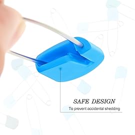 50 Pieces Diaper Pins Safety 2.2 Inch Plastic Head Cloth Diaper Nappy Pins with Locking Closures Stainless Steel with Velvet Bag(Blue)