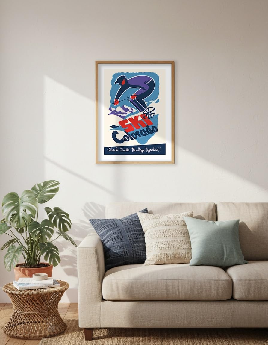 Ski Colorado - Colorado Climate... The Magic Ingredient - Downhill Skier - Poster Viaggio c.1955 - Stampa d'Arte 51 x 66cm