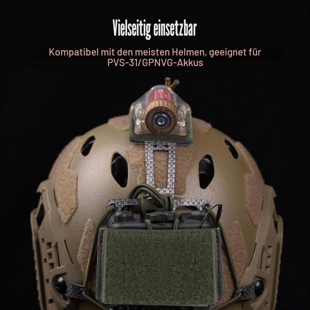 Taktische Helm NVG Batterie Tasche, Airsoft Helm Batterie Gegengewicht Tasche mit Haken und Schleife für PVS31 Batterie Rückhaltesystem