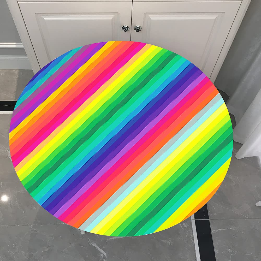 Nappe Ronde Morbuy à Bord élastique - Diamètre 110cm Motif Récif - Polyester Anti-taches - Lavable, Pour Cuisine/jardin