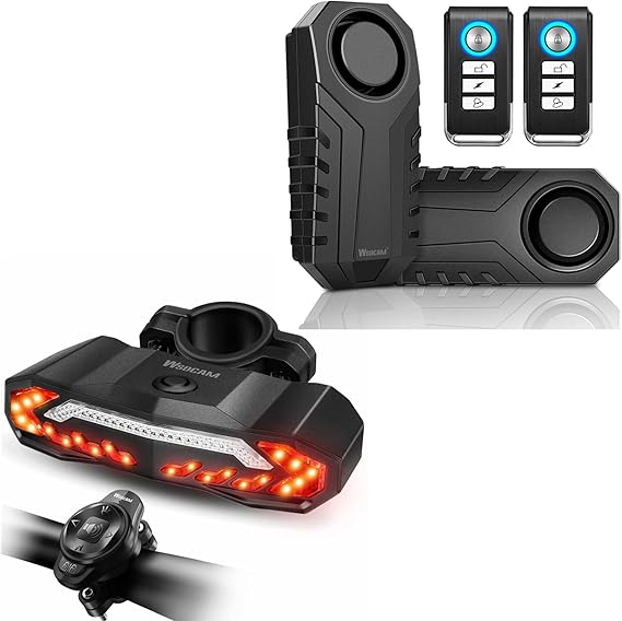 WSDCAM 113dB Bike Alarm 2Pack & Smart Bike Turn Signals