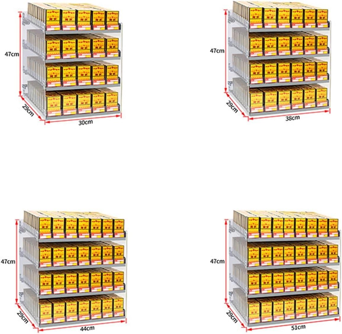 Wall Mounted Cigarette Display Holder with Auto Pushers, Easy Assemble Acrylic Box Case for Convenience Stores, Retail Cabinet, 35 Clear, 44x29x47cm