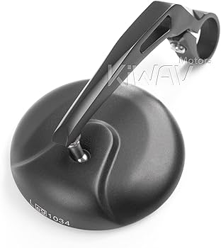 Amazon | KiWAV バーエンドミラー レトロ 黒 5mmネジ式 6mmネジ式