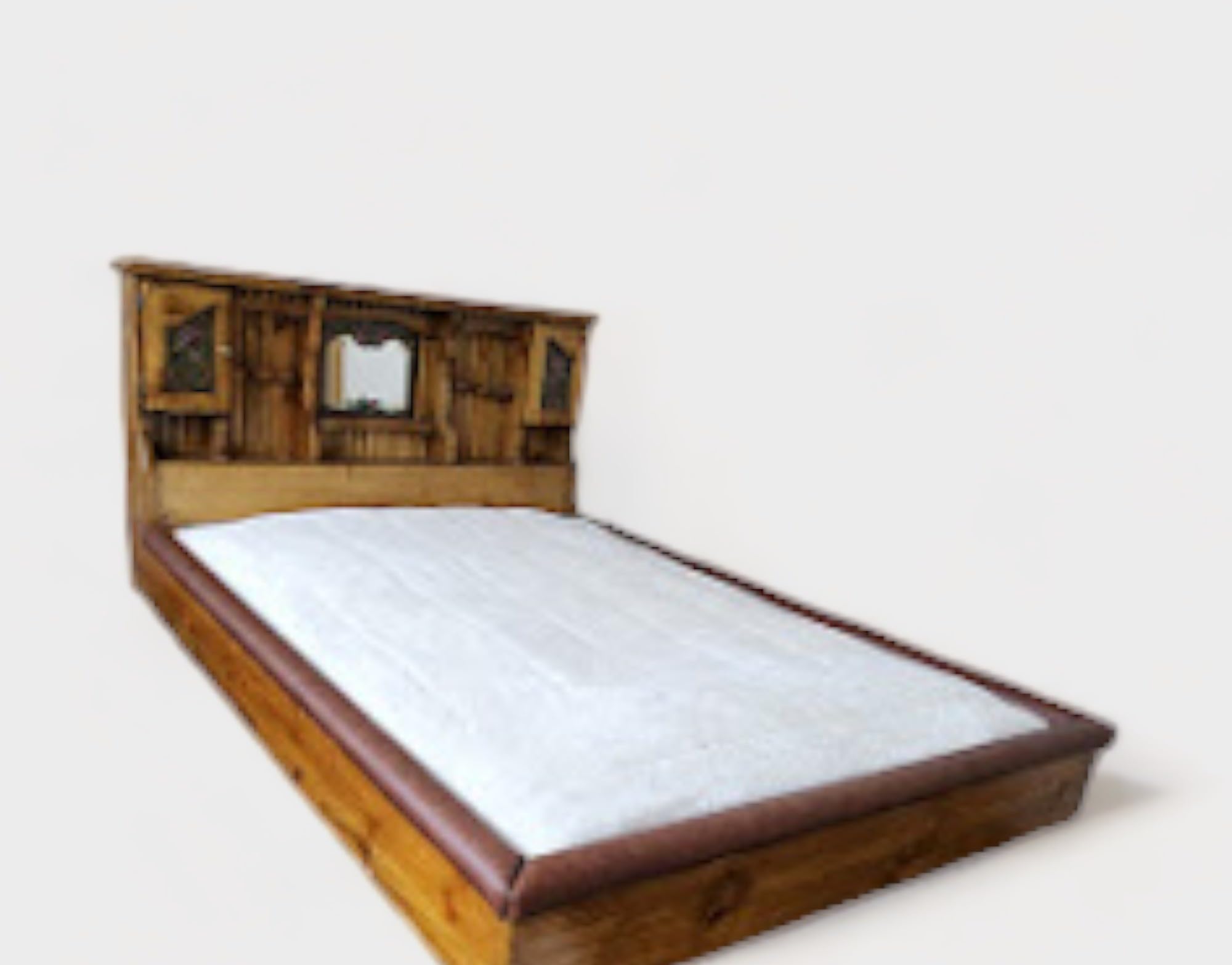 3 Piece Queen Standard Dark Brown Vinyl Padded Rail Caps