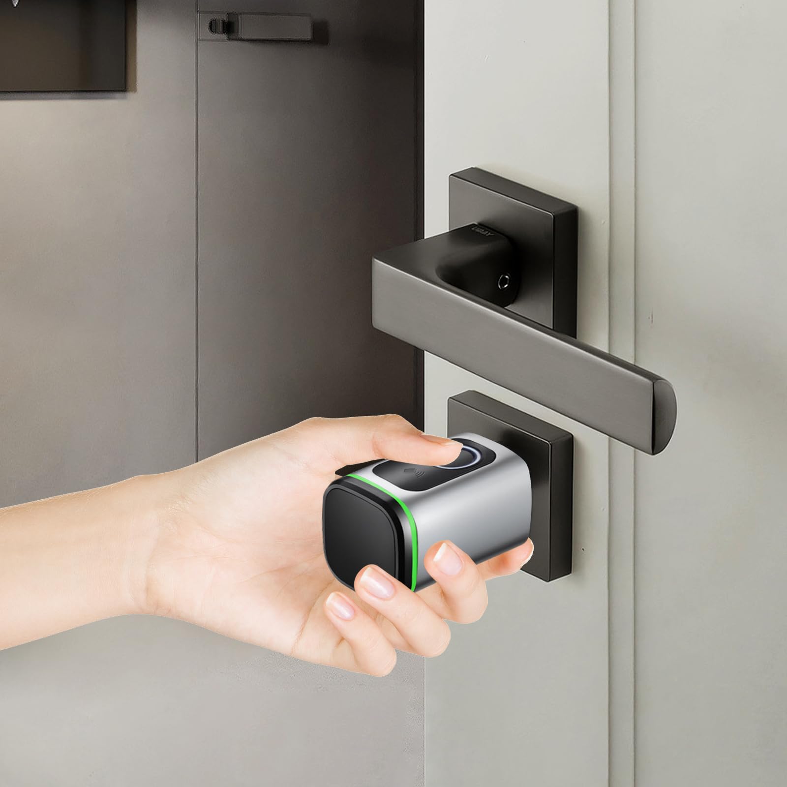Türschloss Fingerabdruck Schließzylinder,Elektronisches Türschloss mit Smart APP-Steuerung,6cm Türdicke,Unterstützen 4 Entsperrmethode,für IP53,Wohnung, Hotel