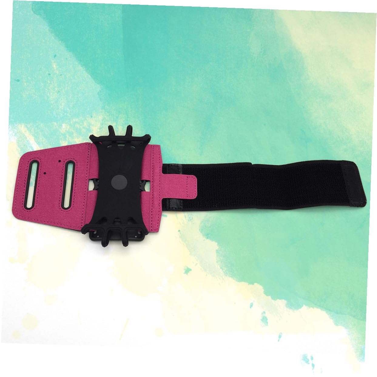 2 Pezzi Supporto per Braccio Cellulare Rotazione 180° Rosa, Cinturino Regolabile per Corsa e Sport All’Aperto, Porta Cellulare Foro Cuffie e Ricarica, Fascia Braccio Running