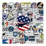 VICATA 50 Pcs Air Force Vinyl Sticker Cartoon Fighter Jet Decal US Military Aircraft Stickers Tablet Phone Laptop Tumbler Skateboard Bike Luggage Gifts for Coworkers Army Fans Adults
