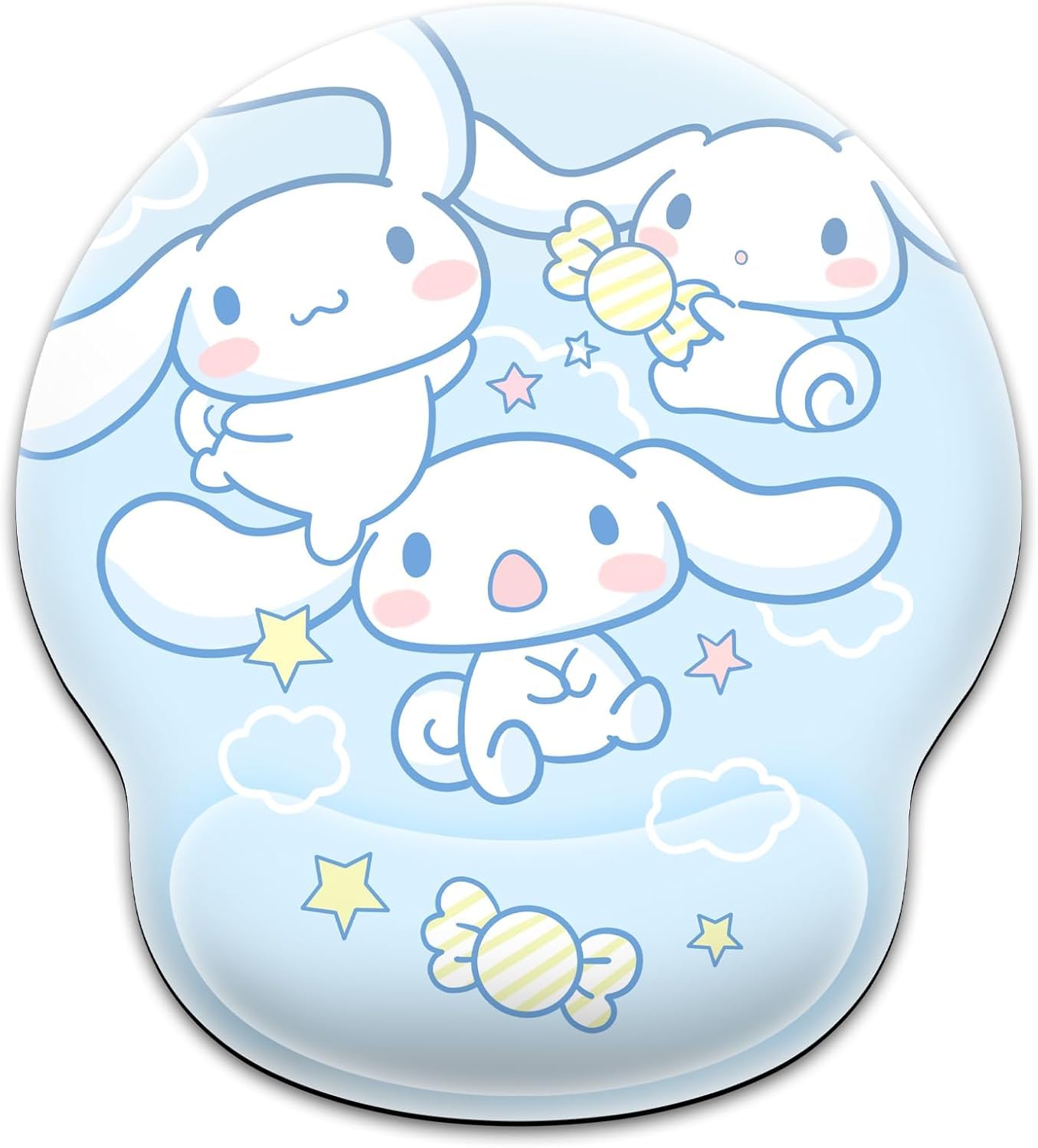 Kawaii Mouse Pad with Wrist Support, Cute Ergonomic Mouse Pads with Non-Slip Base for Home Office Decor for Women Essentials Desk Decor Accessories (Blue01)