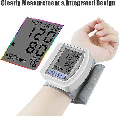 Miniatura 3 de Brazalete automático de monitor de presión arterial de muñeca, ultra portátil y fácil de usar, lecturas precisas con pantalla LCD grande, perfecto