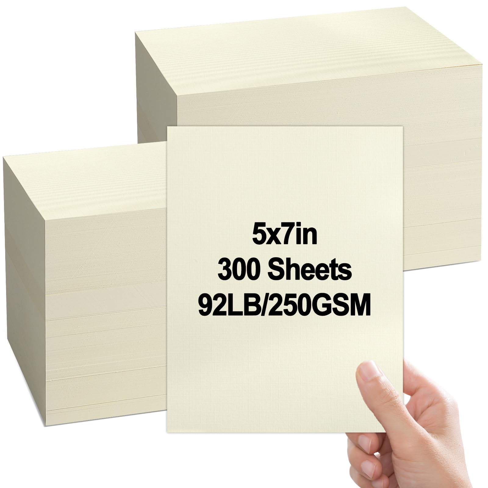 party greeting 300 Pack 5x7 Linen Paper Textured Cardstock Heavyweight Index Cards Printable Linen Cardstock 92lb Cover for Printing Invitations