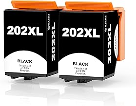 Skydo 202XL Ink Cartridge Black (550 Pages, High Yield) Compatible for Epson 202 XL Black for XP-6100 XP-6105 XP-6000 XP-6005 XP-6001 Printer (With Latest Chip, 2-Black)