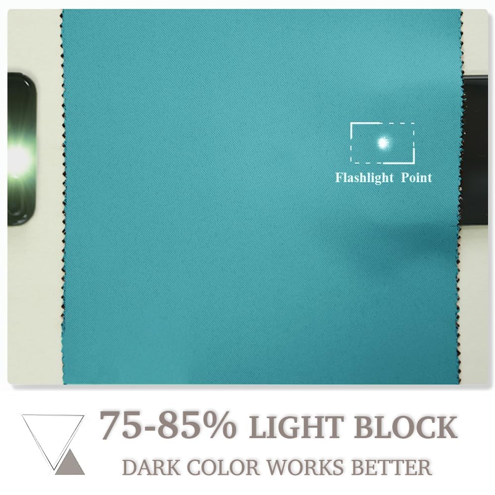 PONY DANCE Tenda Oscurante Camera da Letto Moderne Tende Termiche Isolanti per Soggiorno Blackout Curtain per Porta Interna 1 Pezzo L 140 x A 240 cm, Blu Pavone