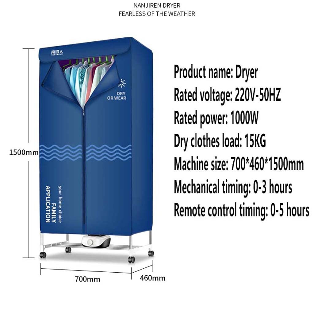 TJH 1000w de Secado rápido no daña la Ropa, Resistencia a Altas temperaturas, Antibacteriano, Estable y Duradero, secador de Ropa de Gran Capacidad Plegable y sin instalación