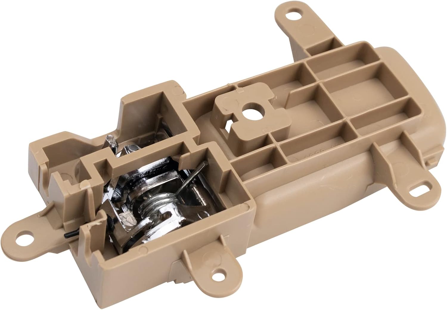 TRQ Passenger Side Interior Door Handle Beige Housing with Chrome Lever Compatible with 2006-2008 Nissan Maxima