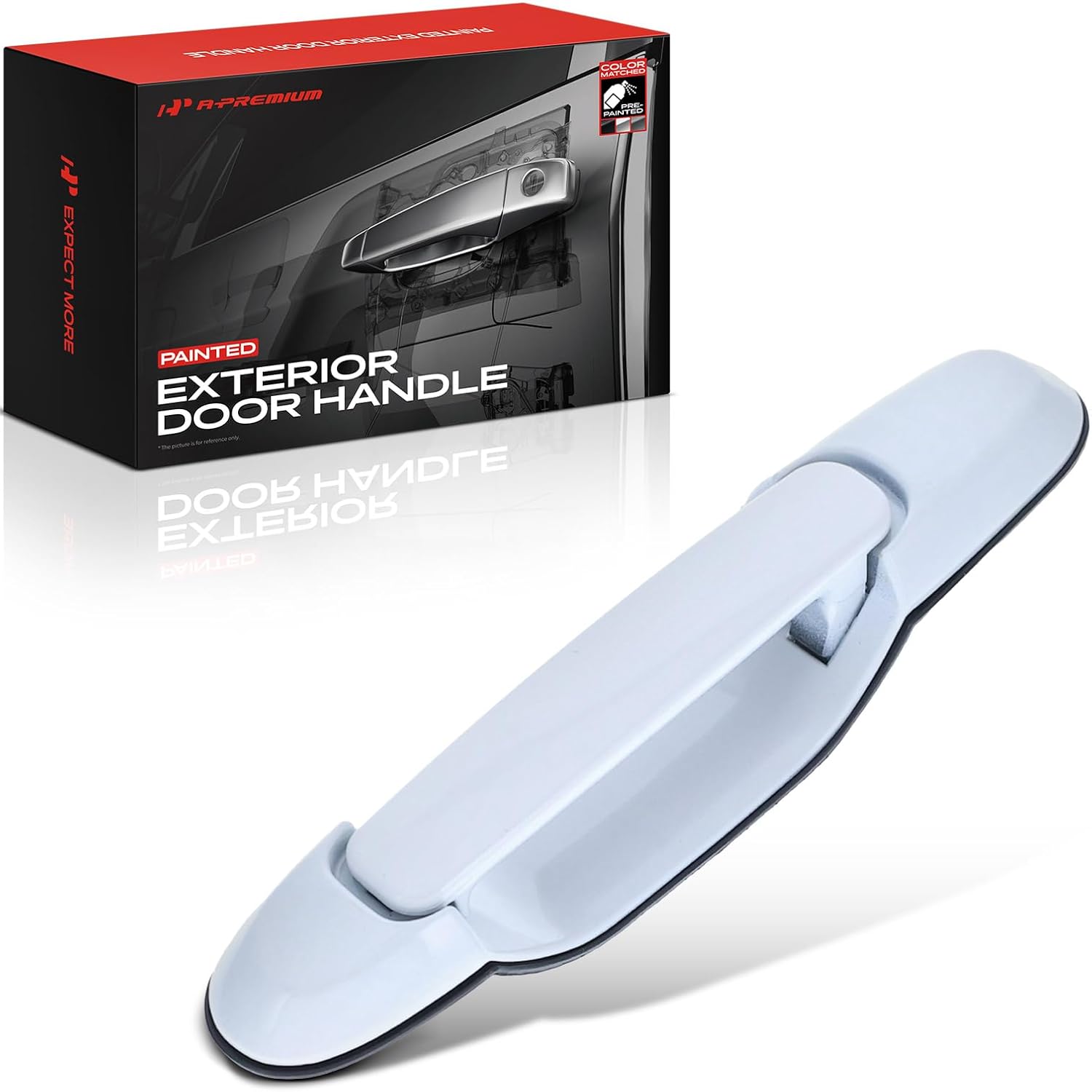 A-Premium Rear Driver or Passenger Side Painted Exterior Sliding Door Handle - Compatible with Toyota Sienna 1998 1999 2000 2001 2002 2003, White (040)