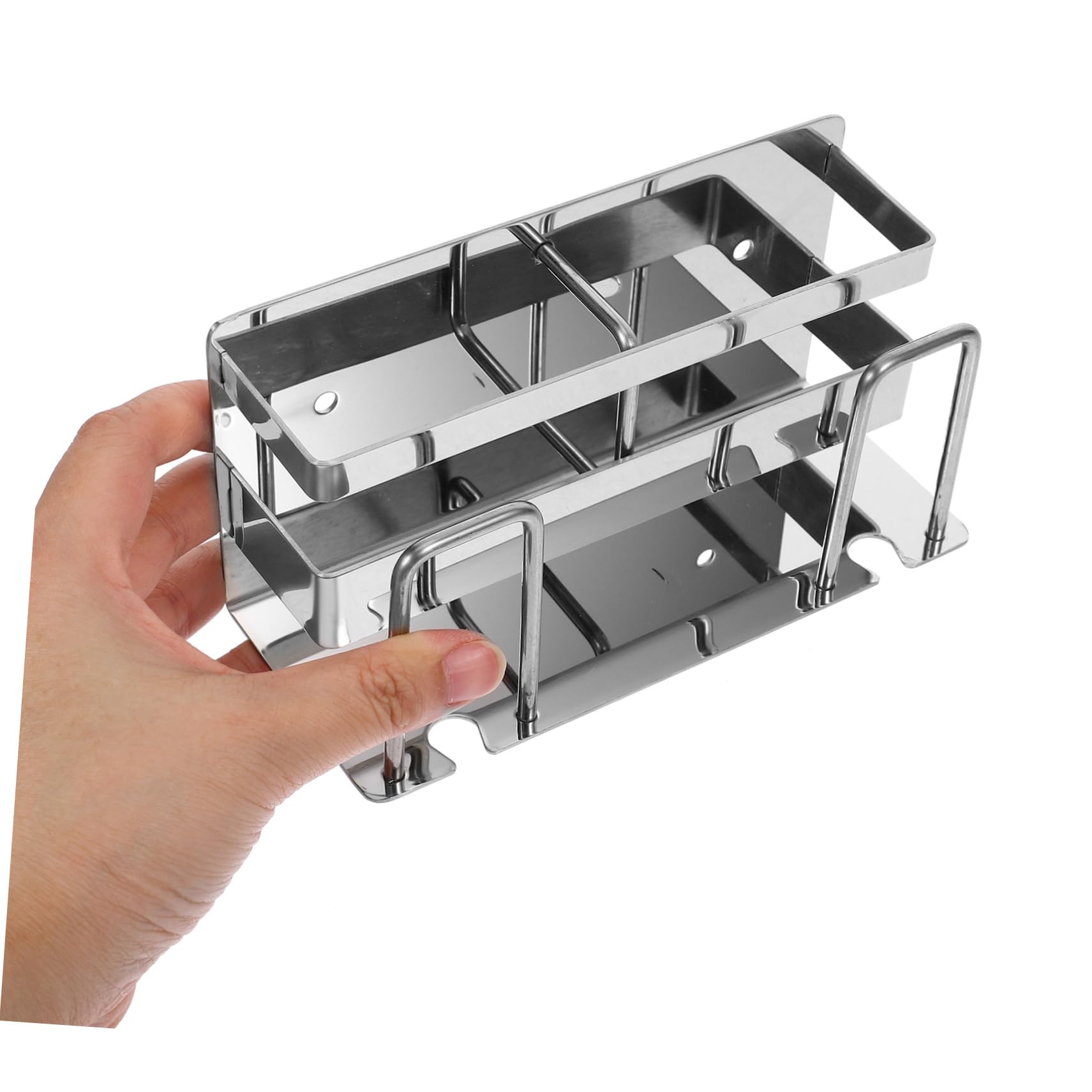 PRETYZOOM 4piezas Soporte para Cepillos De Dientes Inoxidable Organizador De Pared para Baño Montaje Sin Perforación Multiusos para Artículos De Aseo
