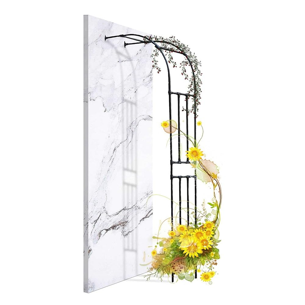 Arco da giardino nero decorativo per pergolato a forma di rosa, pergolato a metà lato, per matrimoni e decorazioni esterne, tubo in acciaio rivestito in polietilene, isolamento termico. Dimensioni