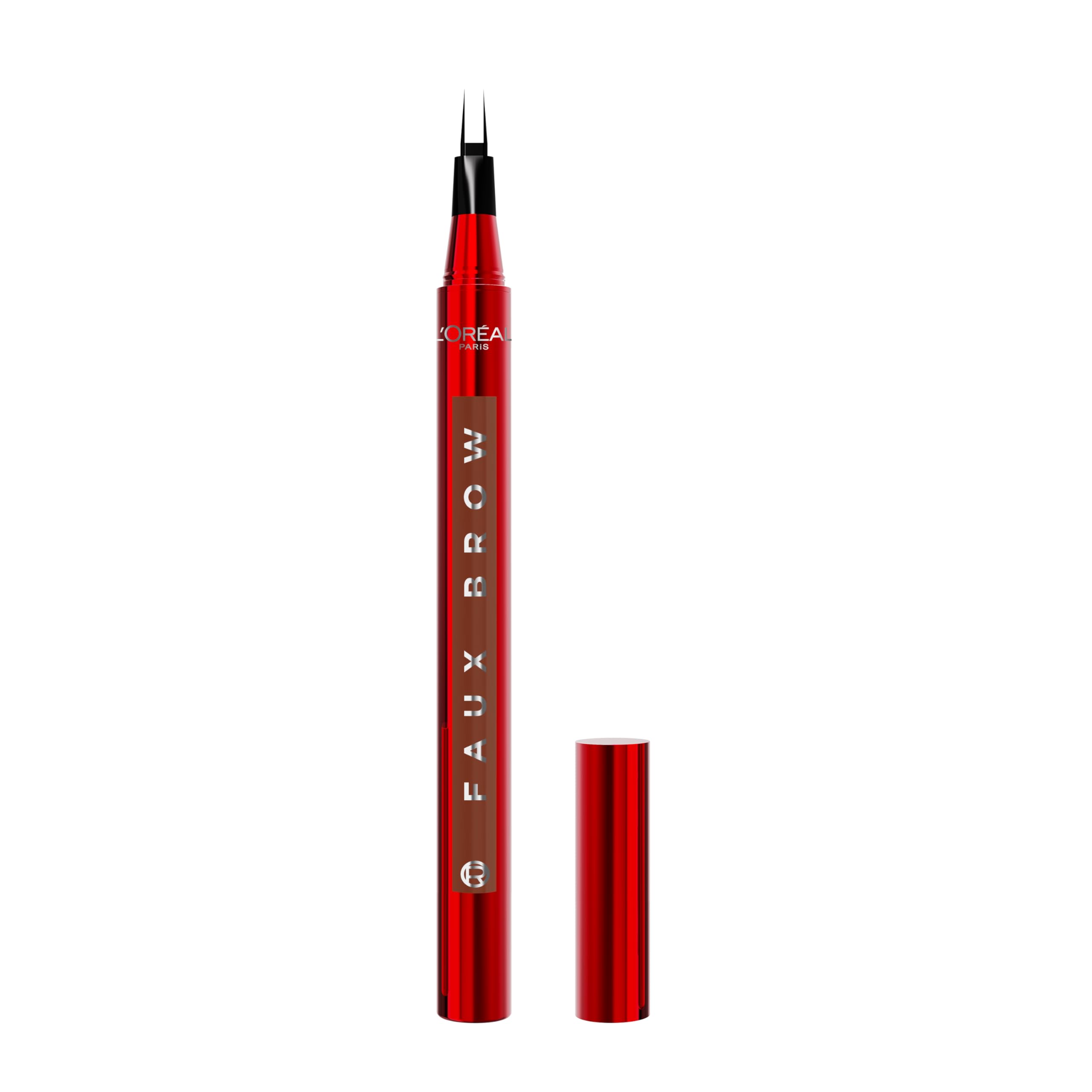 L'Oreal Paris Faux Brow, Hair-Like, Filling Eyebrow Pen with Double-Brush Tip, Fast & Precise Eyebrow Makeup, Mahogany, 0.04 Fl Oz