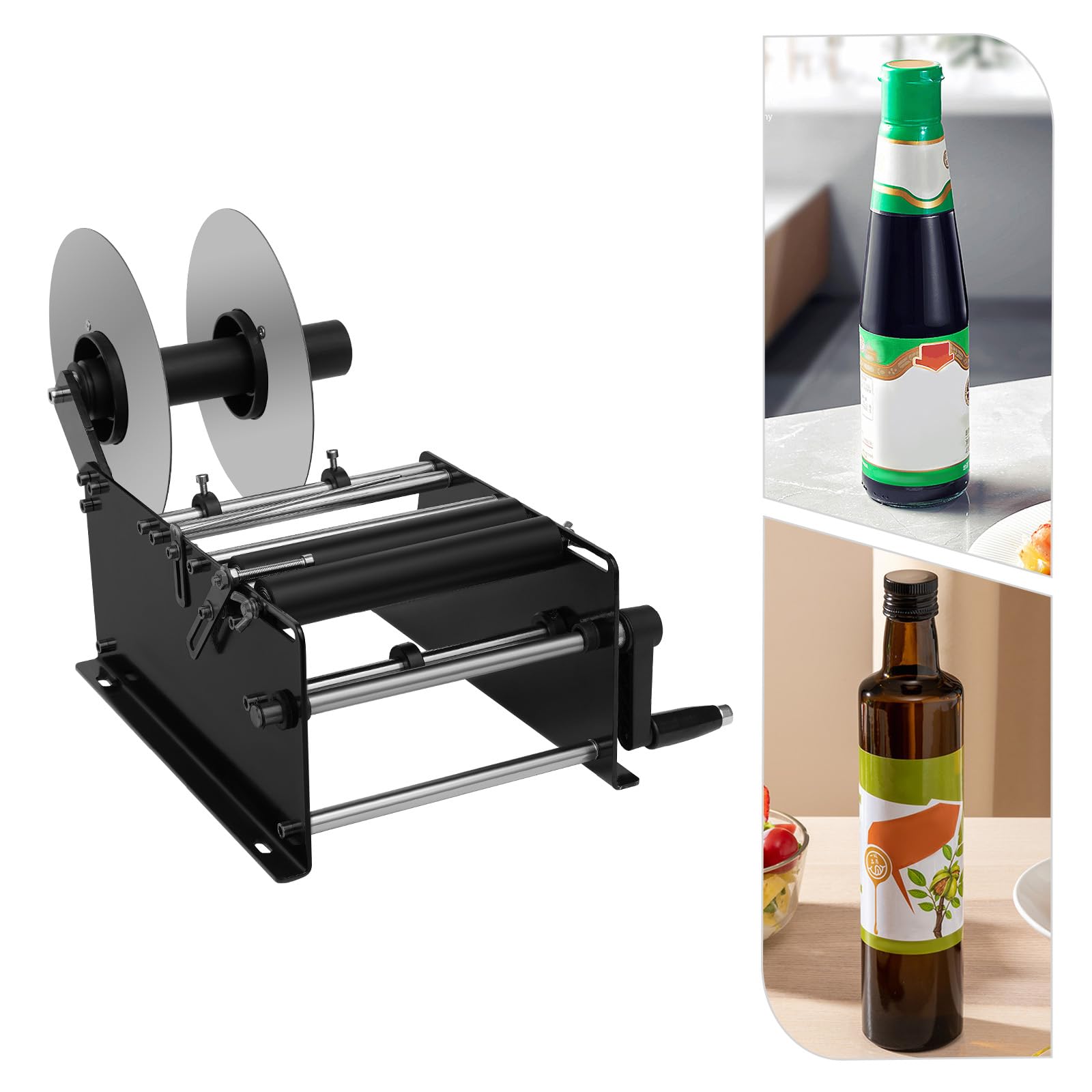 Etichettatrice manuale per bottiglie rotonde mt 30 bracci di rumore, etichettatrice High PräZise, 10-30 pezzi/minuto, per bottiglie rotonde, colonne ed etichette adesive sensibili alla