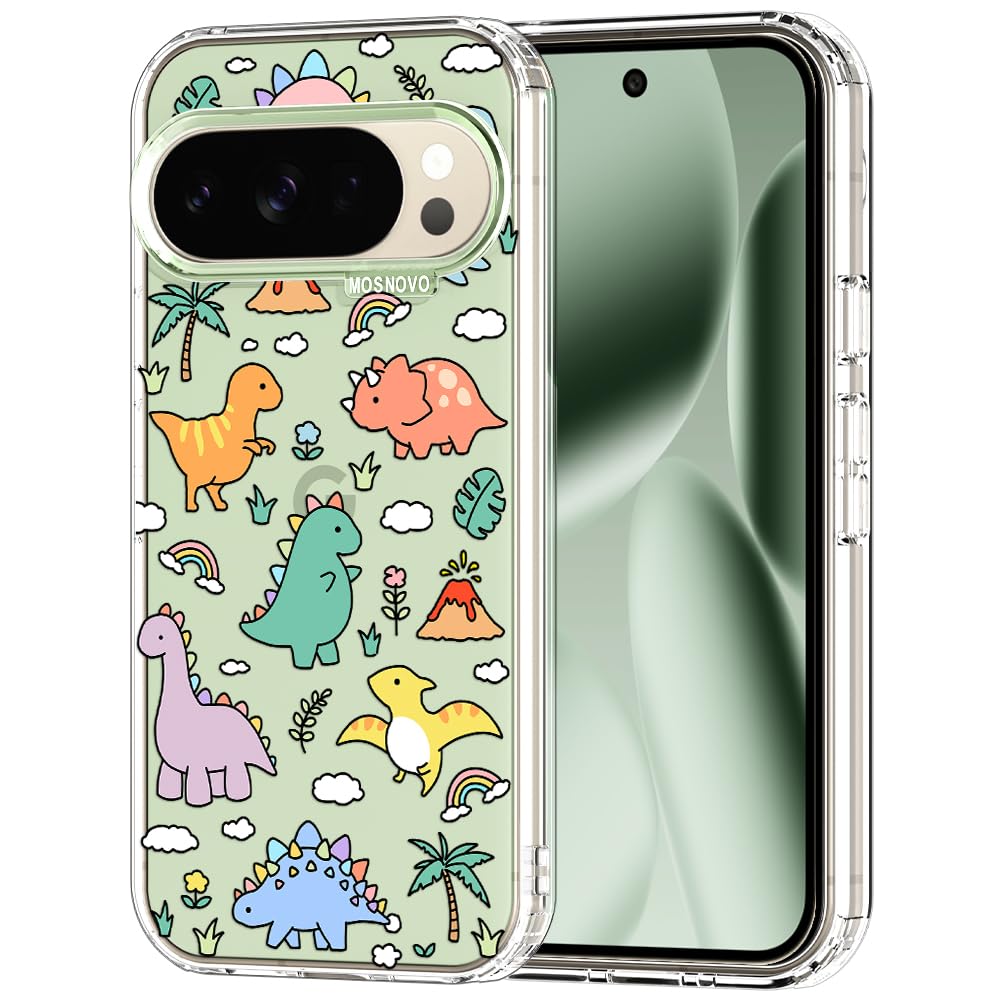 MOSNOVO Case for Google Pixel 9 & Pixel 9 Pro, [Buffertech 6.6ft Military-Grade Drop Protection] [Anti Peel Off Tech] Clear TPU Bumper Phone Case Cover Design - Great Wave — view 65