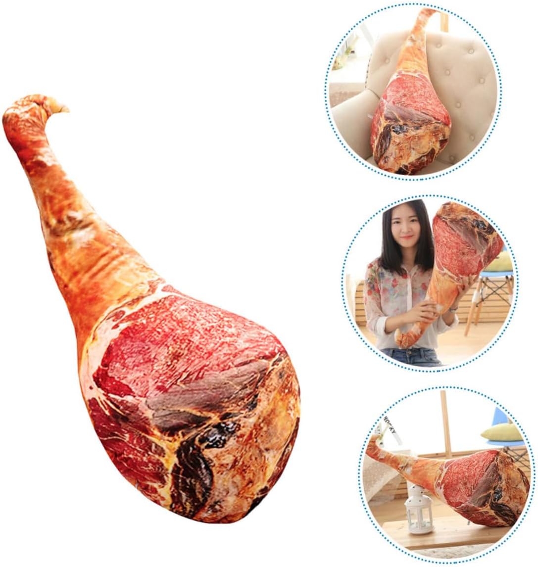 Luxshiny Plush Ham Shape Pillow Funny Leaning Cushion for Sofa Soft and Safe Material for Naps Reading and Decor Great for