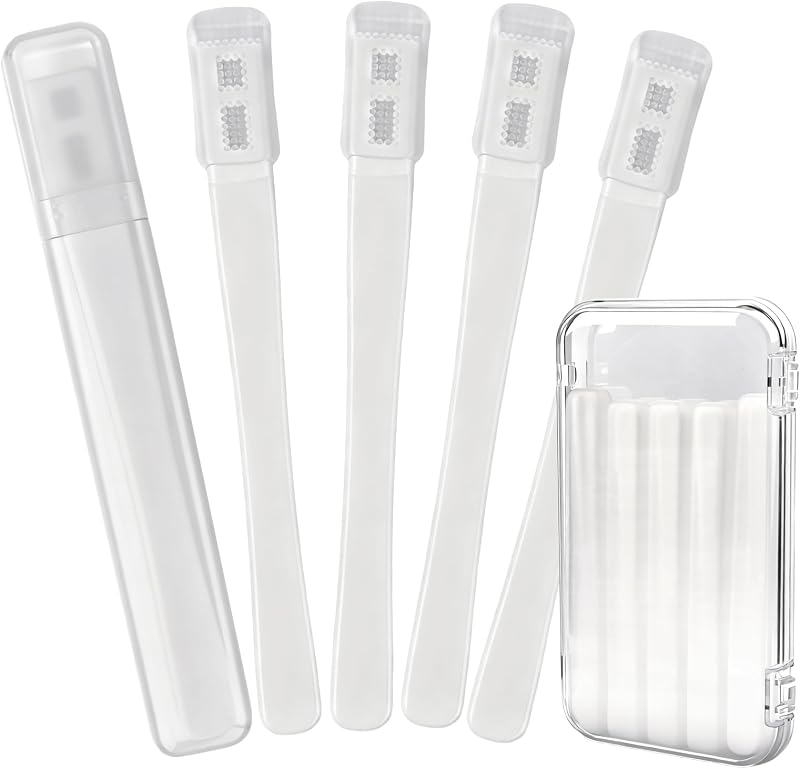 ASTONFOG Escova Manual para Limpeza das Pálpebras com Silicone Macio, Pacote com 5