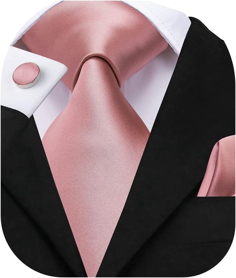 Dubulle Mens Ties and Pocket Square Cufflinks Wedding Necktie Sets