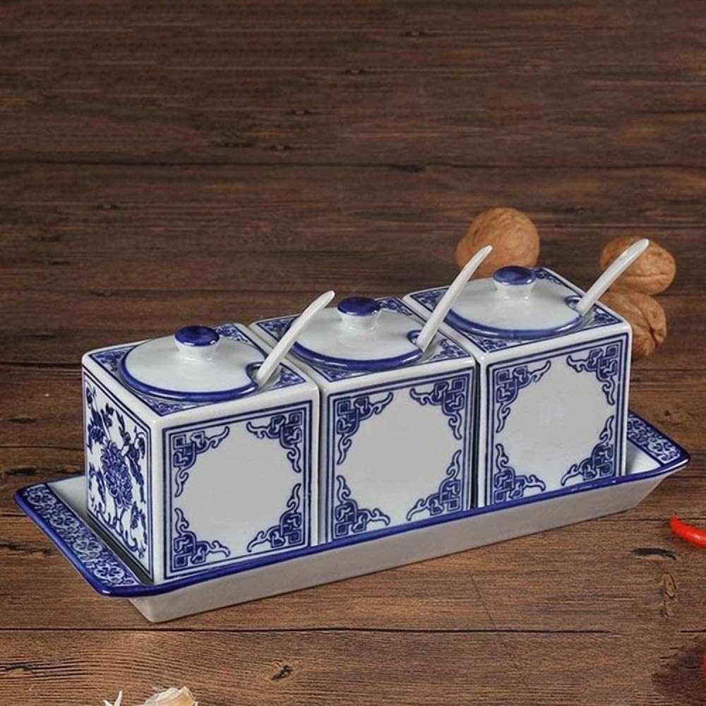 Słoiki na przyprawy pudełko ceramiczna sól sos pudełko na przyprawy zestaw domowy sos ocet garnek butelka oleju kombinacja łyżka oleju pikantny sos słoik przybory kuchenne